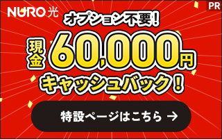 ソニーNURO光公式サイト
４５０００円キャッシュバック